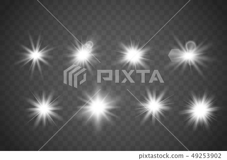 Set of Glowing Light Stars 49253902