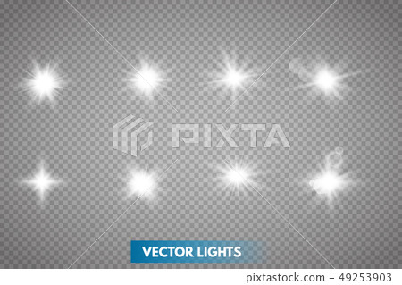 Set of Glowing Light Stars Set of Glowing Light Stars 49253903