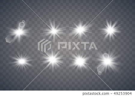 Set of Glowing Light Stars 49253904