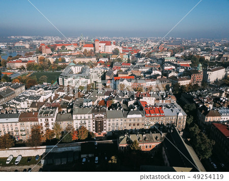 Aerial View of the Old Polish City of Krakow 49254119