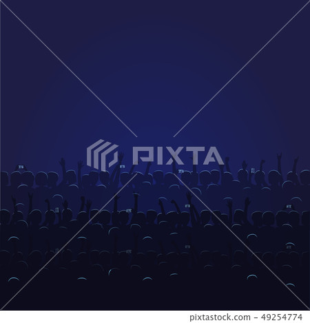 Big Concert Hall with Blue Light Full of People Big Concert Hall with Blue Light Full of People 49254774