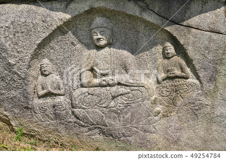 [Otoishi Buddha Group Warai Buddha Amano Sanson Agorigami Buddha]京都府Kizugawa市Kamogawa Ibaraki 49254784