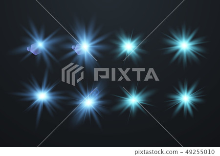 Set of Glowing Light Stars  49255010