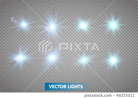 Set of Glowing Light Stars Set of Glowing Light Stars 49255011