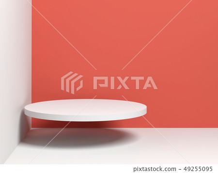 White cylindrical podium object 3 d White cylindrical podium object 3 d 49255095