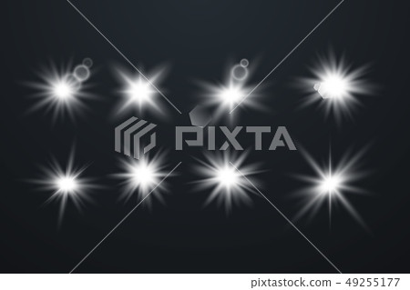 Set of Glowing Light Stars Set of Glowing Light Stars 49255177