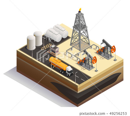 Oil Production Isometric Composition  49256253