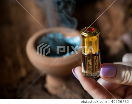 Arabian attar perfume or agarwood oil fragrances. 49256783