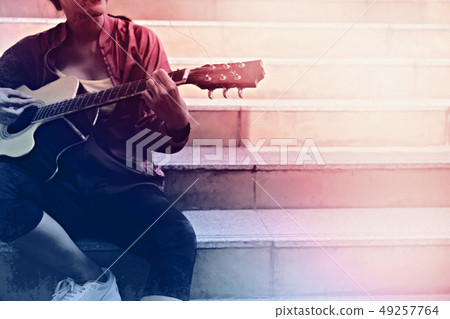 Abstract acoustic guitar watercolor illustration Abstract acoustic guitar watercolor illustration 49257764