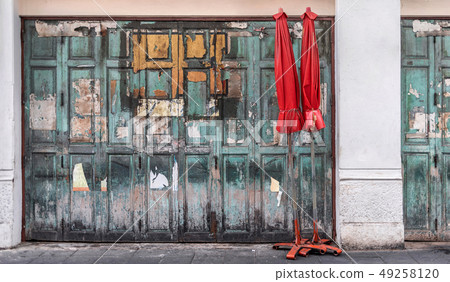 Vintage dirty wooden doors 49258120