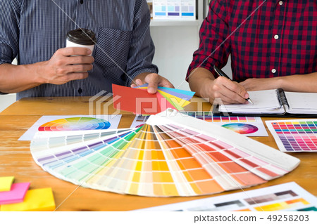 Graphic designers choose colors from the color. 49258203