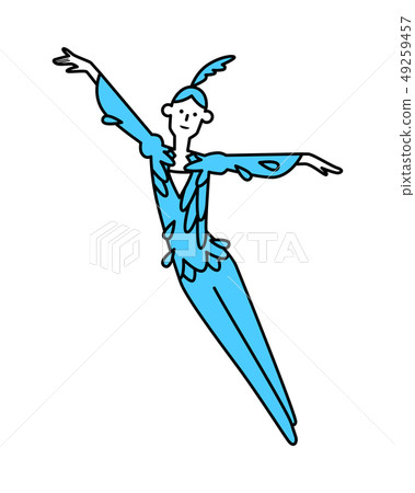 Line drawing ballet blue bird 49259457