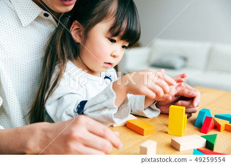 Children playing blocks Children playing blocks 49259554