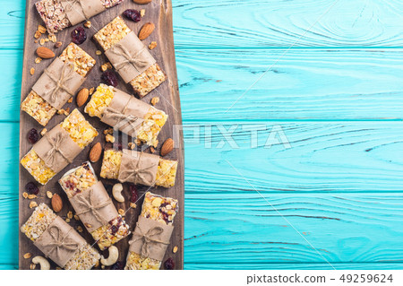 Healthy homemade snacks breakfast . Granola bars Healthy homemade snacks breakfast . Granola bars 49259624