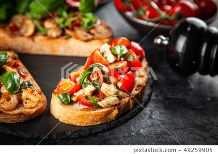 Traditional Italian bruschettas Traditional Italian bruschettas 49259905