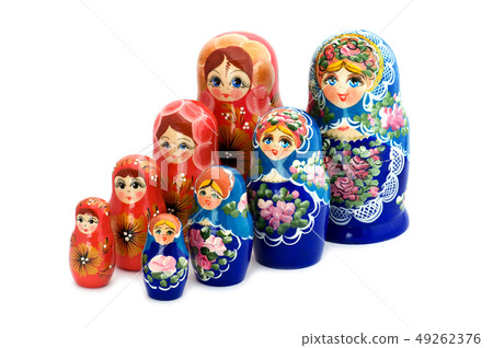 matrioshka on white close up 49262376