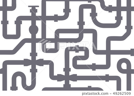 Seamless vector texture, pipeline texture, grey silhouette style, background. Design template of 49262509