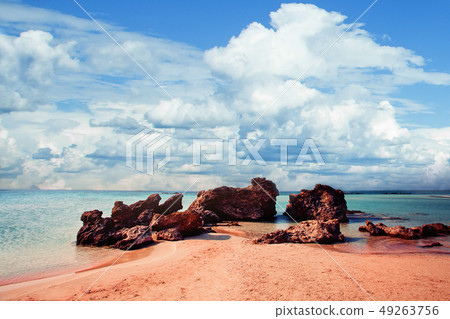 Crete landmark Elafonissi beach with pink sand 49263756