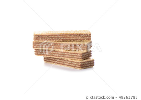 Wafer chocolate dessert isolated on white 49263783