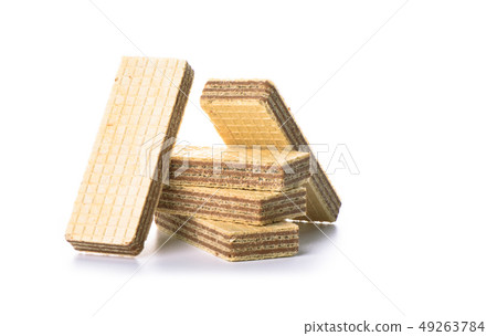 Wafer chocolate dessert isolated on white 49263784