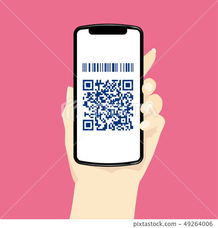 拿著智能手機的左手的Iras | QR代碼的屏幕|與智能手機的手 拿著智能手機的左手的Iras | QR代碼的屏幕|與智能手機的手 49264006