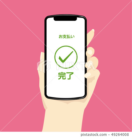 拿著智能手機的左手的Iras |支付完整的屏幕|用智能手機的手 拿著智能手機的左手的Iras |支付完整的屏幕|用智能手機的手 49264008