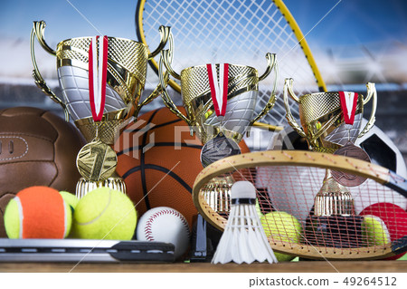 Sport stadium background, Trophy for champion 49264512
