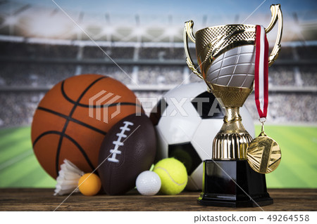 Sport stadium background, Trophy for champion 49264558