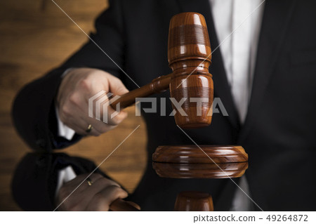 Courtroom, Law theme, mallet of the justice 49264872