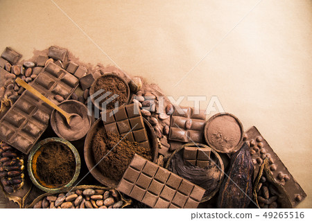 Chocolate , candy sweet, dessert food on natural Chocolate , candy sweet, dessert food on natural 49265516