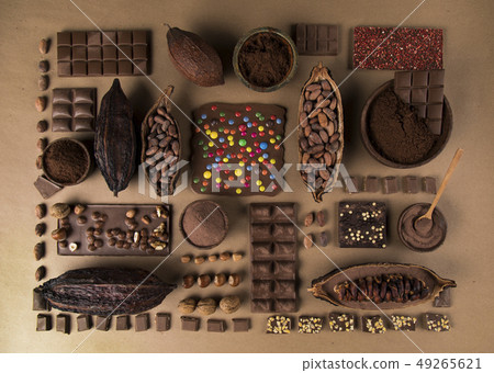 Collection chocolate, Cocoa pod, candy sweet, Collection chocolate, Cocoa pod, candy sweet, 49265621