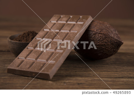 Chocolate , candy sweet, dessert food on natural 49265893