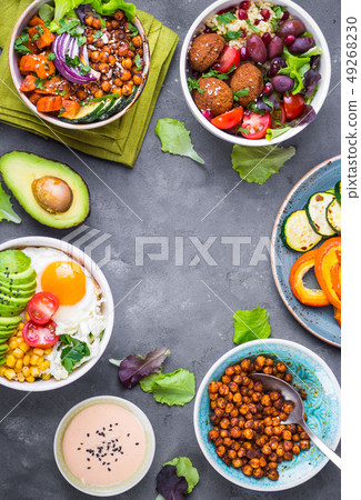 Buddha bowl salads background 49268230