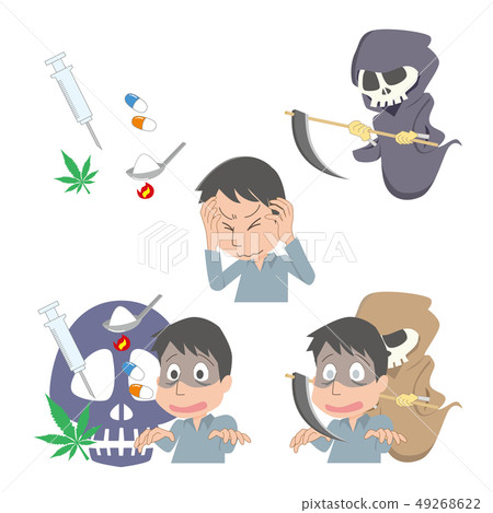 Drug addiction drug addiction man set 49268622