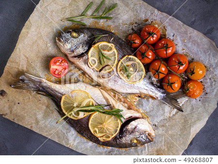 Baked fish Baked fish 49268807