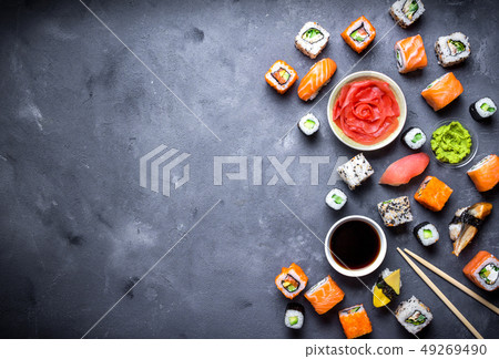 Japanese sushi background 49269490