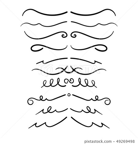 Set Of Decorative Calligraphic Elements. Set Of Decorative Calligraphic Elements. 49269498