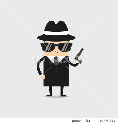 Detective holds a gun in his hand. Detective holds a gun in his hand. 49270133
