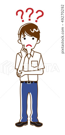 懷疑Hatenamark充分的身體,主線的高中男孩 懷疑Hatenamark充分的身體,主線的高中男孩 49270292