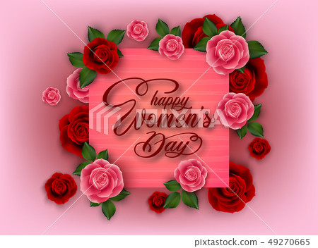 International Happy Women's Day on pink background - Stock Illustration  [49270665] - PIXTA