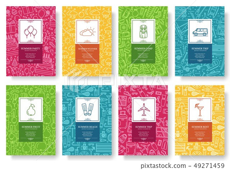Set of linear travel style concept. Journey element on poster, book, layout abstract, magazines Set of linear travel style concept. Journey element on poster, book, layout abstract, magazines 49271459