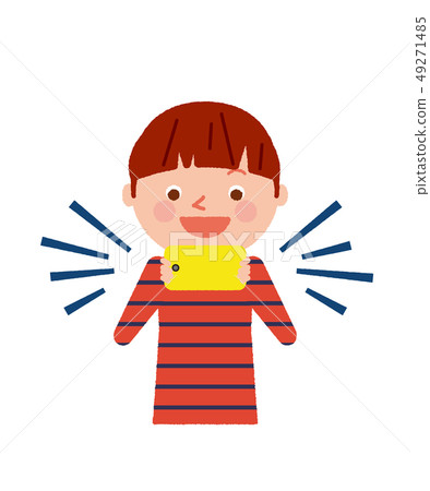 Smartphone Children Game Smile Illustration Vector Stock Illustration