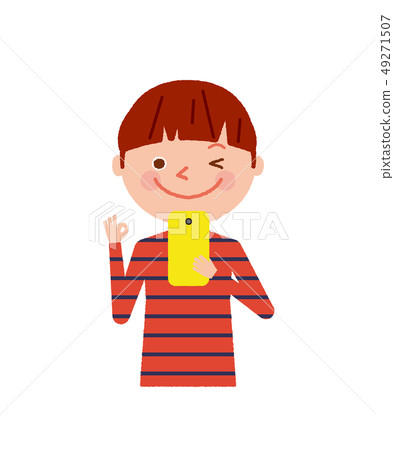 Smartphone kid ok illustration vector 49271507