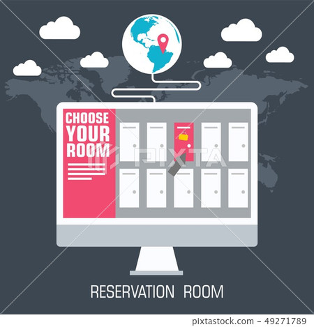 flat reservation room background design concept. Vector illustration . flat reservation room background design concept. Vector illustration . 49271789