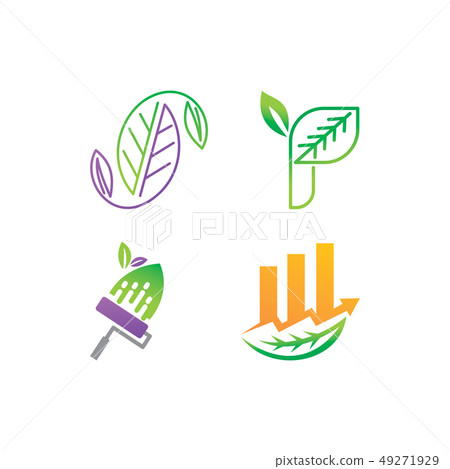 Leaf Logo Design Vector Template Set 49271929