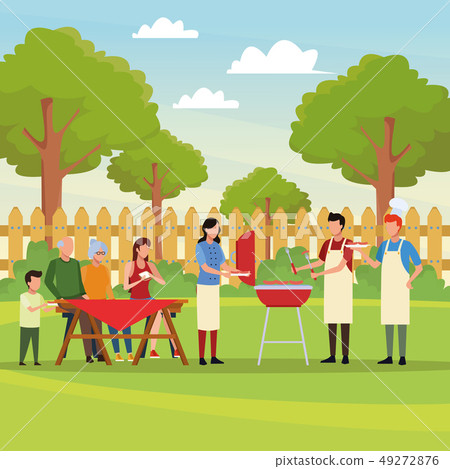 Family barbecue picnic 49272876