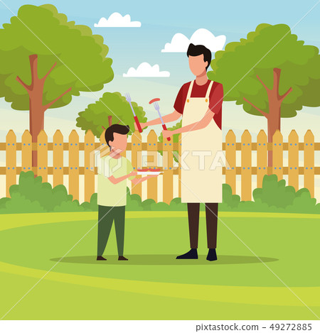 Family barbecue picnic 49272885