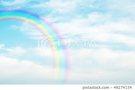 rainbow in cloudy sky 49274134