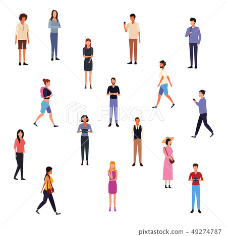 Set of people walking 49274787