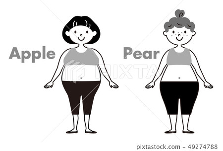 肥胖病類型婦女單色例證 49274788